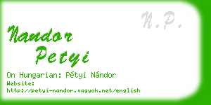 nandor petyi business card
