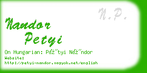 nandor petyi business card